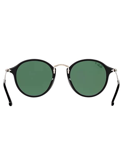 ray-ban rb2447 polarised round fleck sunglasses black dark green|ray ban round fleck black.